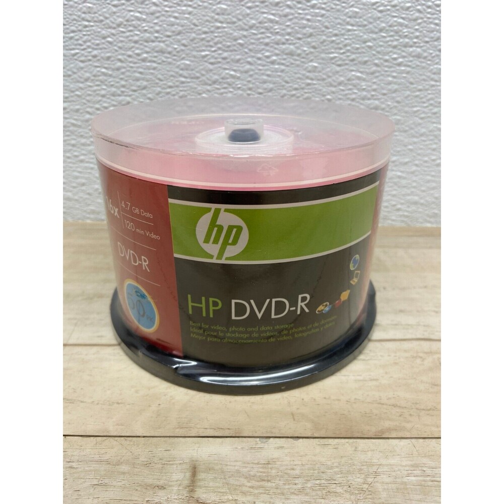 HP DVD-R 16x 4.7GB Data 120min 50Pk New Sealed